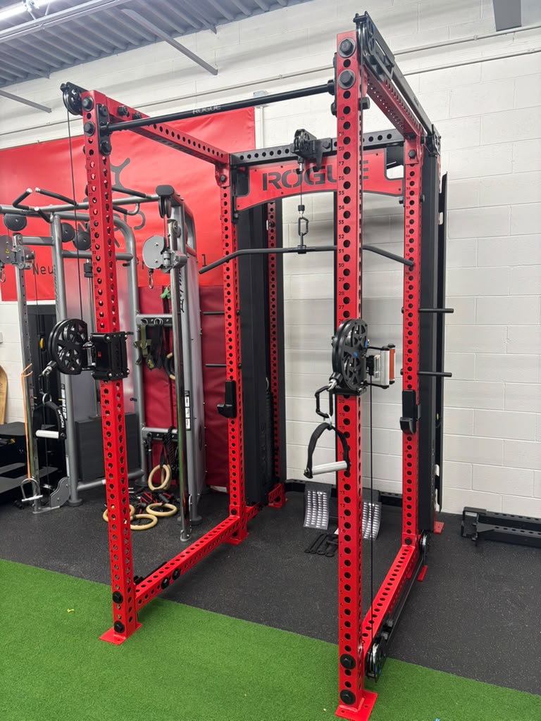 Assembled commercial strength-training equipment