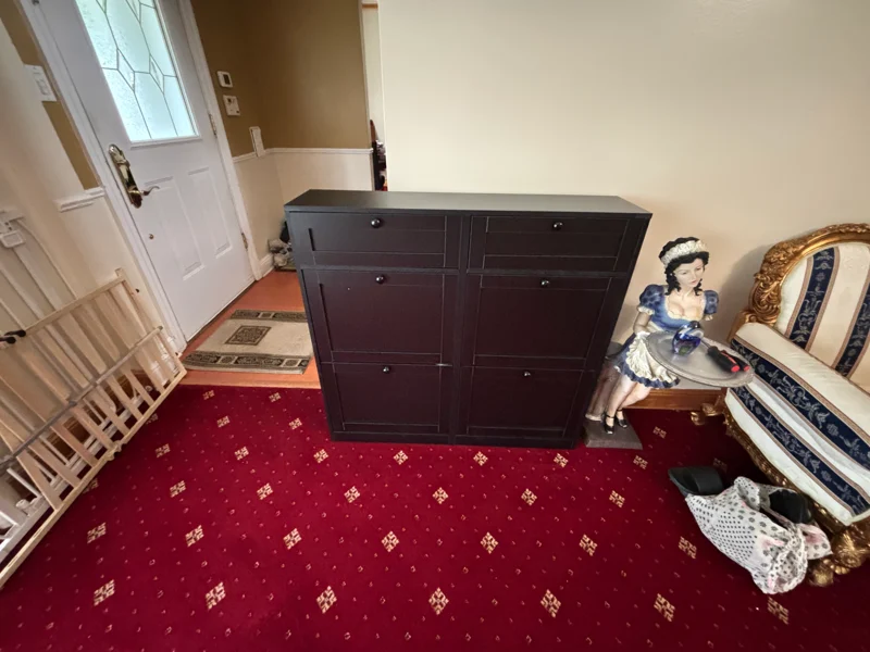 Shoe Storage Cabinet Assembly after assembly