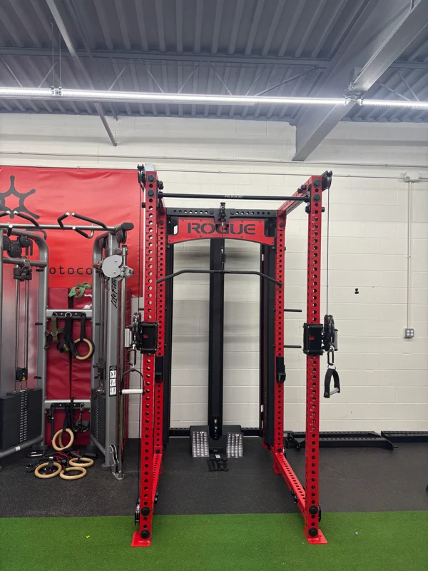 Rogue Power Rack & Cable System Assembly after assembly